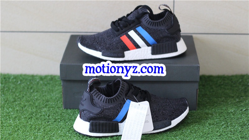 Real Boost Adidas NMD R1 Primeknit Tricolor Black